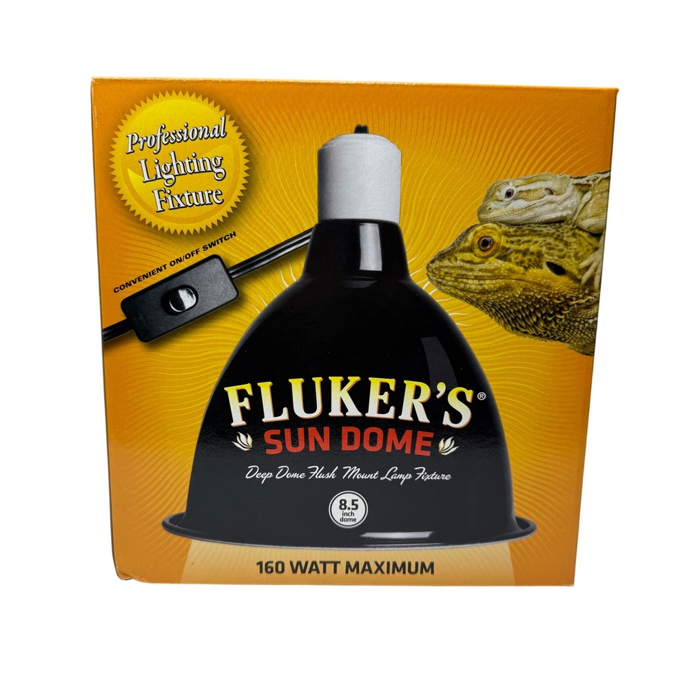 Fluker's Sun Dome Reptile Lamp Fixture 8.5in 160W Deep Dome New in Box
